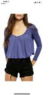 Free People We The Free NWT Bondi Thermal Cropped Top size large in True Blue