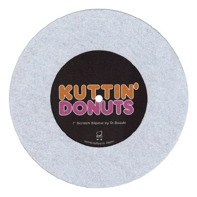 Dr Suzuki Kuttin Donuts 7" Scratch Slipmat Portable Scratching Portablism White