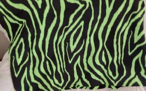 BRIGHT GREEN AND BLACK 27X60 FLEECE FABRIC - Picture 1 of 3
