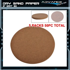 Dry 5 Inch No Hole Sand Paper Disc 60 Grit Repair Sanding Sandpaper 50PC - Imagen 1 de 4