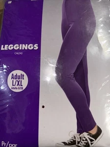 Purple Leggings Adult L/XL Leggings Halloween Cosplay Costume Dress Up Amscan - Picture 1 of 2