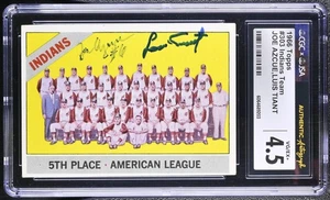 1966 Topps #303a Indians Team - Luis Tiant & Joe Azcue JSA AUTHENTIC x CGC 4.5 - Picture 1 of 2
