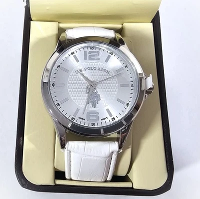 U.S. Polo Assn Watch Classic Men USC50202  White Band Analog Display Quartz NEW - Image 1 of 4