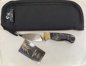 Joe Ledbetter Custom Knives - 3-1/2” Buffalo Horn Flat Fixed Blade Studley, VA - Picture 1 of 9