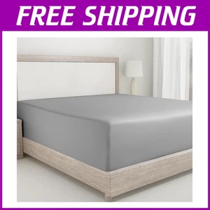Deep Pocket King Fitted Sheet, 400 Thread Count Cotton, Grey - Picture 1 of 11