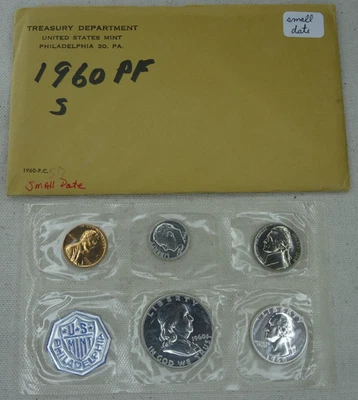 1960 US Mint Proof Set Small Date Variety Lincoln Cent Penny OGP - Image 1 of 4