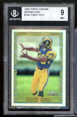 Torry Holt Rookie Card 1999 Topps Chrome Refractors #149 BGS 9 - Image 1 of 2