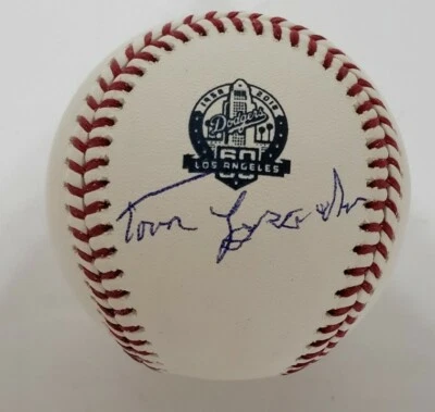 Tommy Lasorda Rawlings LA Dodgers 60th Signed Autographed Ball Baseball JSA COA - Image 1 of 3