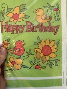 Vintage Contempto “Happy Birthday” Tablecloth 54x104