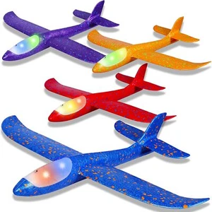 4 Pack LED Foam Airplane-17.5" Glider-2 Modes Toy for Kids 3-9 - Picture 1 of 7