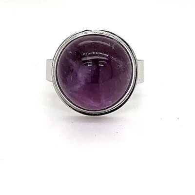 Amethyst Edelsteinring 14Karat (585) Weißgold - Handarbeit - Bild 1 von 4