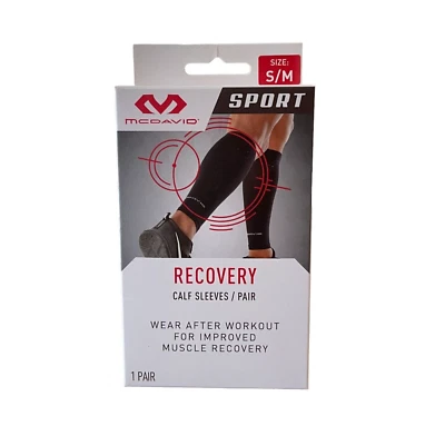 McDavid Sport Recovery Calf Sleeves 1 Pair Black Unisex Size S/M After Workout - Image 1 of 4
