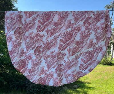 WILLIAMS - SONOMA ~ "TOILE PRARIE FRANCÉS ROJO" ~ MANTEL DE LINO REDONDO ~ 70" Foto 1 de 4