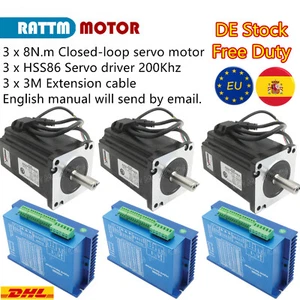 3 Sets 8N.m Nema34 Closed Loop Servo Motor w/ HSS86 Servo Driver Controller【ES】 - Imagen 1 de 14