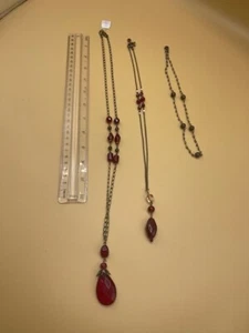Lia Sophia Multi-Stand Chain Teardrop Pendant Necklace Lobster Closure - Picture 1 of 2