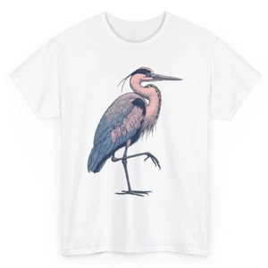 Costal Birds Heron Bird T-shirt - Novelty Water Bird Men Women Graphic Tee - Picture 1 of 58