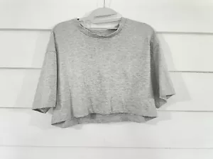 New ZARA Grey Sexy Crop Tank Top Short Sleeve Round Neck size S Y451 - Picture 1 of 9