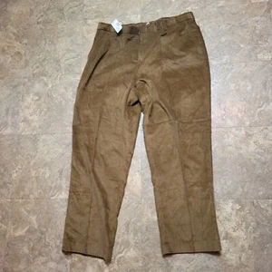Lands End Corduroy Chino Pants Mens 40 (39x30) Brown Pleated Dark Academia  - Picture 1 of 9
