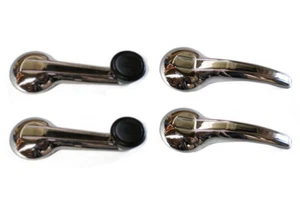New Chrome Door Handle Window Crank Handle Set of 4 for Triumph TR6 TR250 - Picture 1 of 3