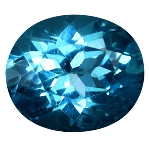 0,97k Herausragender Ovalschnitt (7x6mm) Brasilien Paraiba blau Apatit Edelstein - Bild 1 von 1