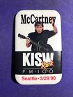 Paul Mccartney Vintage Pin From 1990 Tour Presented By Kisw F.M. 100 Seattle