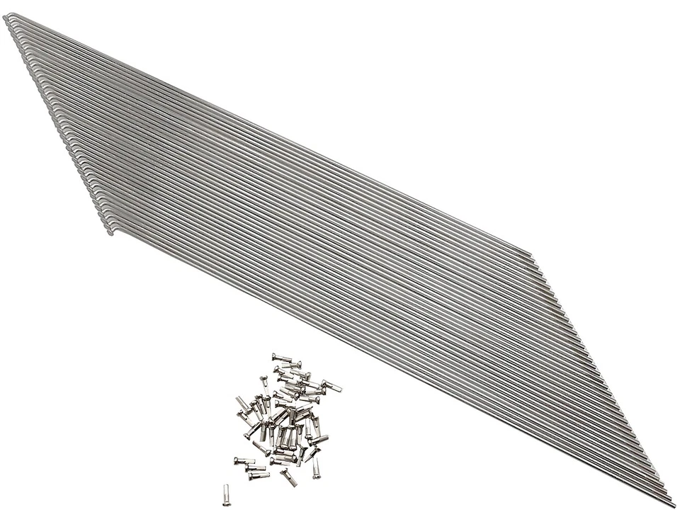 38 Stk.Edelstahl Speichen 2mm Nirosta Fahrradspeichen m. Nippel Silber 80 -300mm - Bild 1 von 1