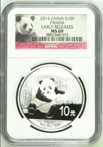 2014 China S10Y .999 1 Oz Silver Chinese Panda NGC MS69 Early Releases - Picture 1 of 2