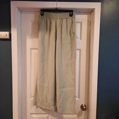 Madewell Carley Wide Leg Pant Womens Medium Pale Green Minimalist Softdrape FLAW - Image 1 of 4