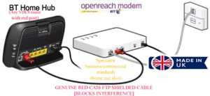 3M - BT Infinity VDSL Broadband - Cavo schermato FTP rosso RJ45 Cat6 - nero raro - Foto 1 di 5