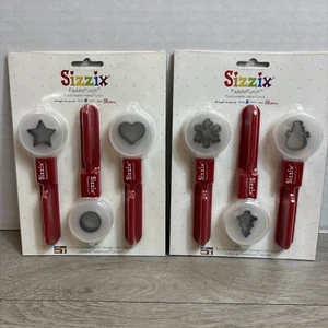 Sizzix Paddle Punch Positionable Hand Punch Lot of 2 Holiday And Shapes NEW - Picture 1 of 4