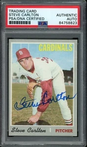 1970 TOPPS Steve Carlton HOF #220 Authentic Card Signed Cardinals PSA/DNA - Bild 1 von 2