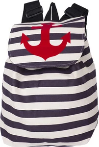Küstenluder ANKER FLOCK Retro STRIPE Sailor Streifen BACKBAG Rucksack Rockabill - Bild 1 von 4
