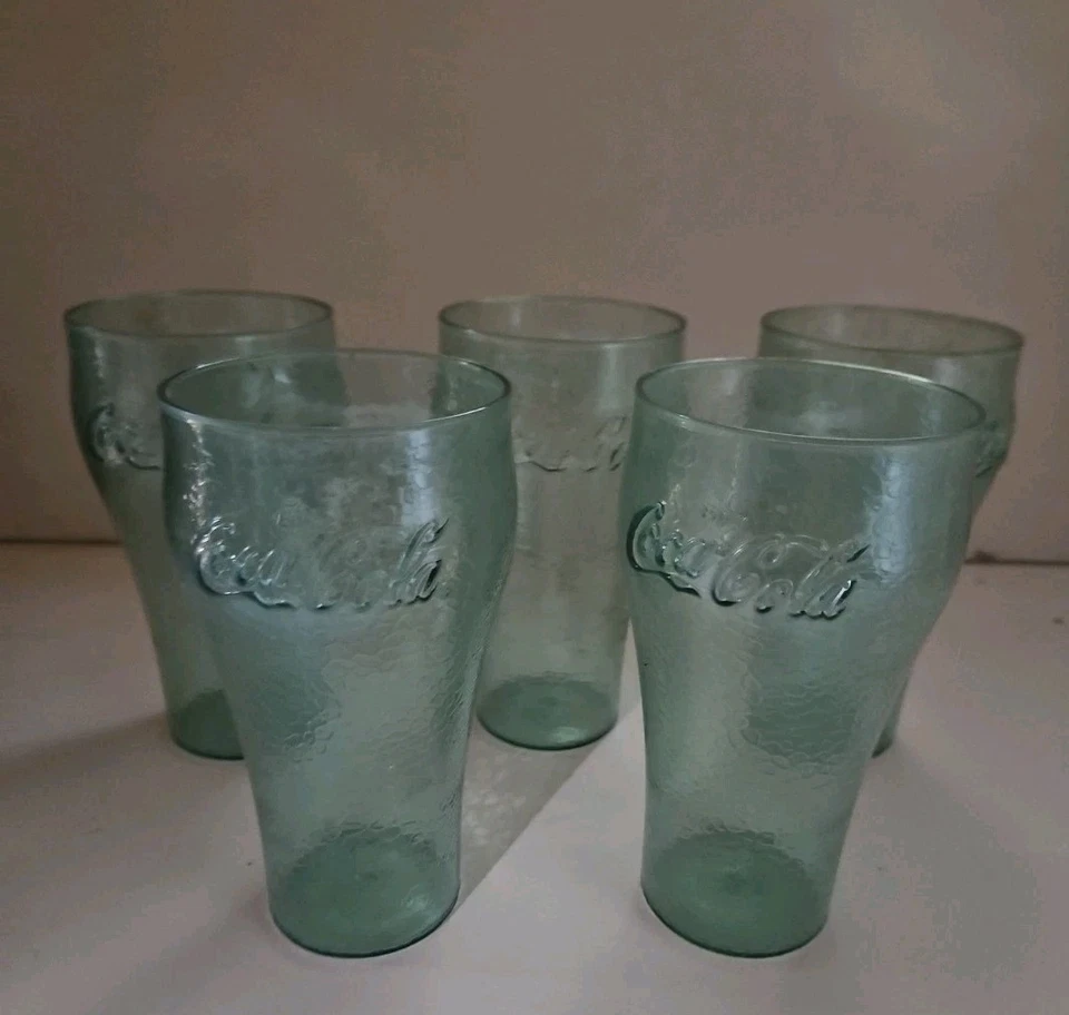 Set Of 5 Plastic Pebbled Coca-Cola Cups - Image 1 of 1
