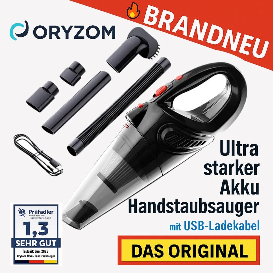 Oryzom™ Akku Handstaubsauger Ultra Stark Kabellos Auto & Haushalt USB Ladegerät - Bild 1 von 4