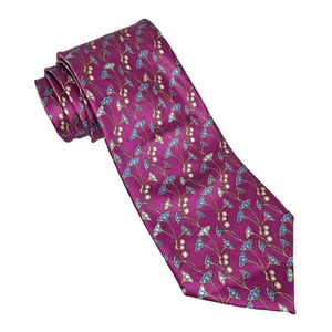 Faberge Tie Mens Purple Blue Floral Silk Necktie Handmade Luxury Design 101 - Picture 1 of 11