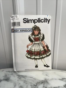 Vintage Simplicity 9975 Daisy Kingdom Holiday Dress Pinafore & Purse Size 2-3-4 - Picture 1 of 4