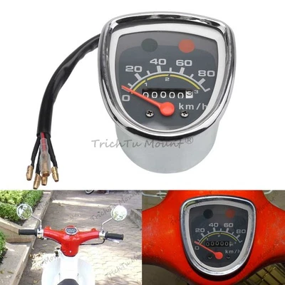 Velocímetro moto (80km/h) con indicador LED para Honda Passport C50 C70 C90 Foto 1 de 4