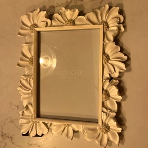 Shabby Chic Photo Frame 5 X 7 Rectange White Dogwood Flowers New - Picture 1 of 7