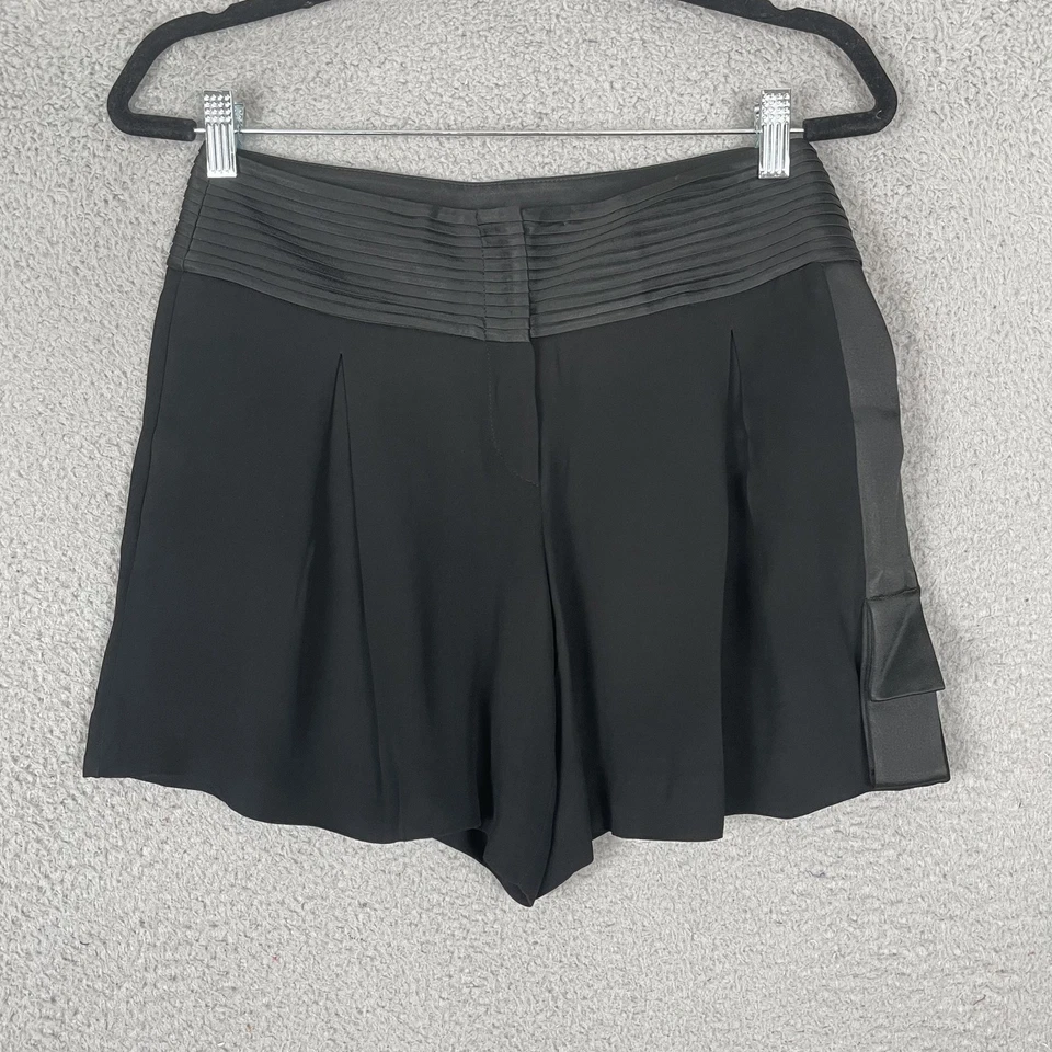 Emporio Armani Shorts Womens 6 IT 40 Pleated Tuxedo Satin Waist Dressy Italy - Image 1 of 4