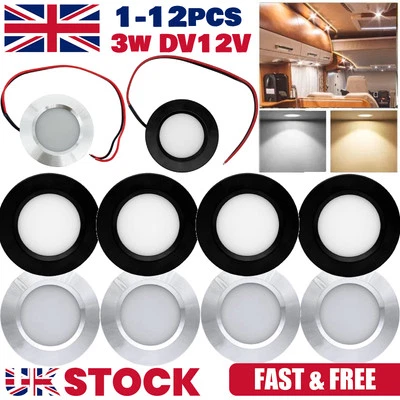 1-12pcs LED 12V Spot Lights Dimmable Caravan Motorhome Boat Recessed Downlights - Image 1 of 4
