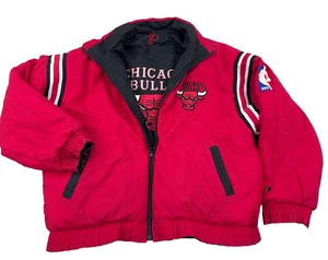 Vintage Chicago Bulls Puffer Jacke Herren XL Wende 90er rot schwarz bestickt - Bild 1 von 24