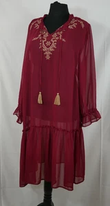 Vestido de verano de ensueño vacaciones rojo transparente moderno elegante talla 46/48 ¡NUEVO! - Imagen 1 de 14