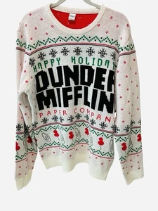 The Office Dunder Mifflin Mens XL Ugly Christmas Sweater Holiday Party NWOT - Picture 1 of 6