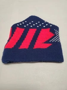 Vintage Obermeyer Men's Ski Hat Red White Blue Knit Wool Acrylic Nordic One Size - Picture 1 of 7