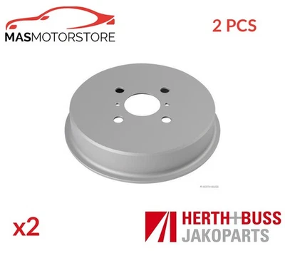 BRAKE DRUM PAIR SET HERTH+BUSS JAKOPARTS J3402053 2PCS FOR DAIHATSU CHARADE VIII - Image 1 of 4