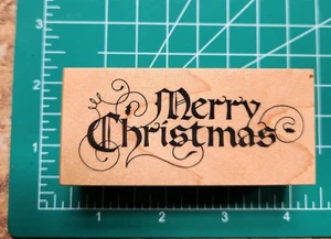 Sello de goma PSX vintage. Hermoso Peine Feliz Navidad Guión Envío B12 - Imagen 1 de 6