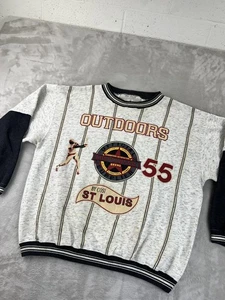 Vintage 90s St Louis Baseball Sweatshirt Mens Large Gray Graphic Cosi Classic - Bild 1 von 15