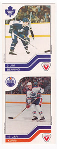 1983-84 Vachon Uncut Panel 82 Jim Benning  31 Jari Kurri NM NearMint