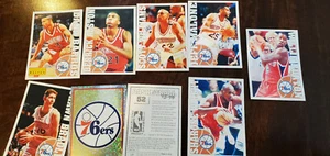 1995-96 PANINI EDICIÓN INTERNACIONAL 76ERS EQUIPO PEGATINA CONJUNTO DE 9 BRADLEY MALONE  - Imagen 1 de 1
