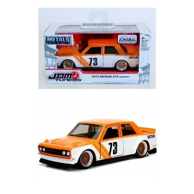 98572 Jada Metals Die Cast JDM Tuners 1973 Datsun 510 Widebody Orange/white:32 - Image 1 of 4